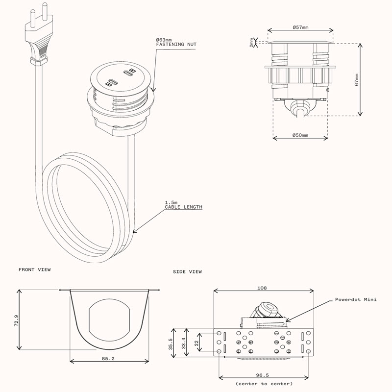 20127693 Svart Powerdot Bracket Kit 04 forming function 9701000409 2xUSB-C 04.jpg