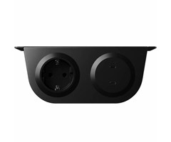 Svart Eluttag Schuko (F), 2xUSB-C laddare 30W