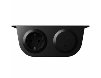 Svart Eluttag Schuko (F), 2xUSB-C laddare 30W