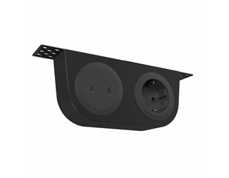 Svart Eluttag Schuko (F), 2xUSB-C laddare 30W