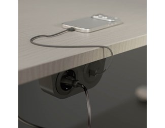 Svart Eluttag Schuko (F), 2xUSB-C laddare 30W