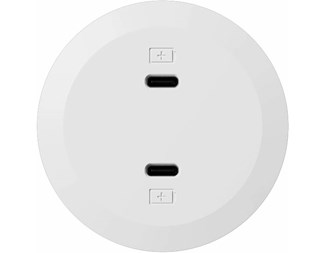 Hvit dobbel USB-C lader QC3.0 30W