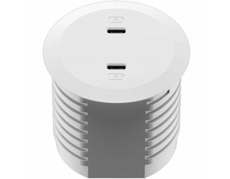 Hvit dobbel USB-C lader QC3.0 30W