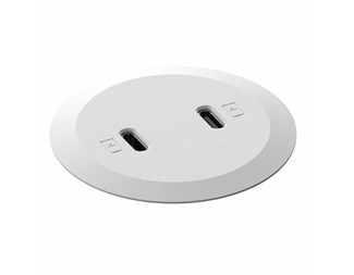 Hvit dobbel USB-C lader QC3.0 30W