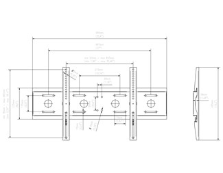 50–85 tommer, maks. 80 kg,