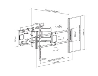 60-120'' 120kg VESA Veggarm