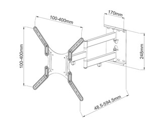 23-55'' 45kg VESA Veggarm