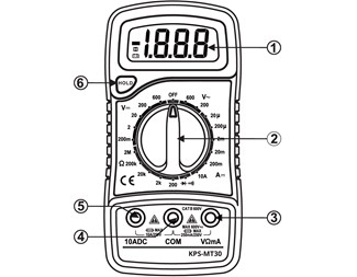 Multimeter Digitalt AC/DC 600V/10A MT30