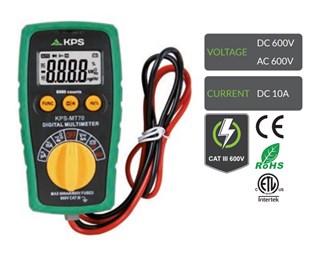 Multimeter Digitalti lommmeformat  AC/DC 600V/10A MT70