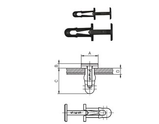 Plast nit  Ø 3,2mm, thickness 3-4mm, 100pcs, Black