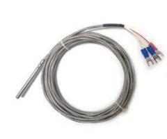 100 mm lang, PT100,3-leder,-50 til +300?, 2 meter rustfri kabel