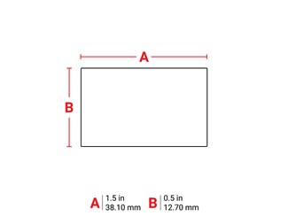 38,10 mm (W) x 12,70 mm (H) Polyester 500/rulle