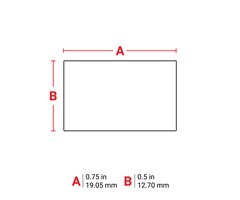 19,05 mm bred x 12,70 mm høy 1/140 stk.