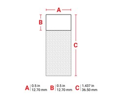 12,70 mm bred x 36,50 mm høy 1/10000 stk.