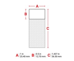25,40 mm bred 36,50 mm høy 1/10000 stk