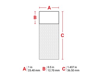 25,40 mm bred 36,50 mm høy 1/10000 stk