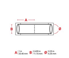 Gul dobbel 25,40mm bred x 11,15mm høy 1/5000 stk.
