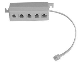 Rackkoblet: RJ11 (6/6), for tilkobling av 5 wire sensorer
