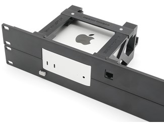 Svart 19" panel med feste til Apple Mac Mini M4 2U