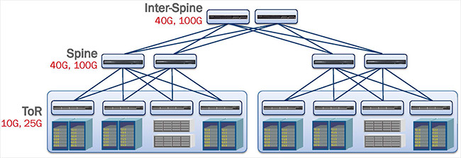 leaf and spine core