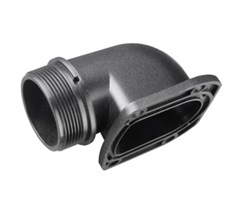Flanged elbow for NC32 Nylon Black
